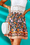 Black Floral A-line Mini Skirt - Everydayswear