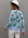 Butterfly Dropped Shoulder Crewneck Sweater - Everydayswear