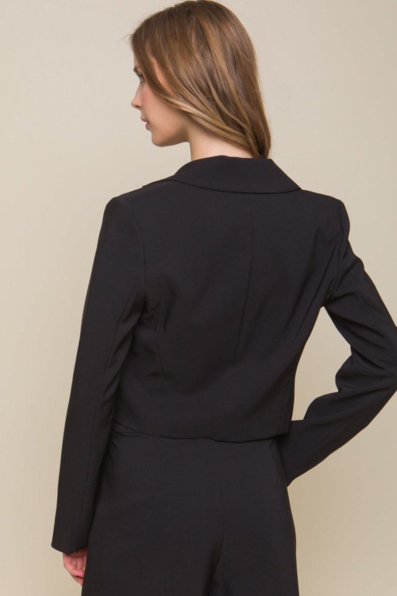 Button Crop Blazer - Everydayswear