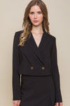 Button Crop Blazer - Everydayswear