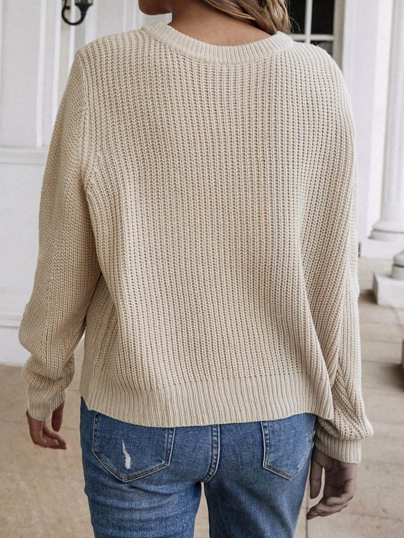 Button Down Rib-Knit Reversible Sweater - Everydayswear