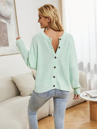 Button Down Rib-Knit Reversible Sweater - Everydayswear