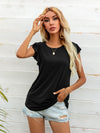 Round Neck Butterfly Sleeve Top