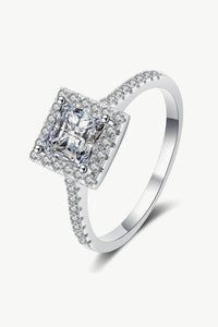 Sterling Silver Square Moissanite Ring