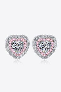 Moissanite Heart-Shaped Stud Earrings