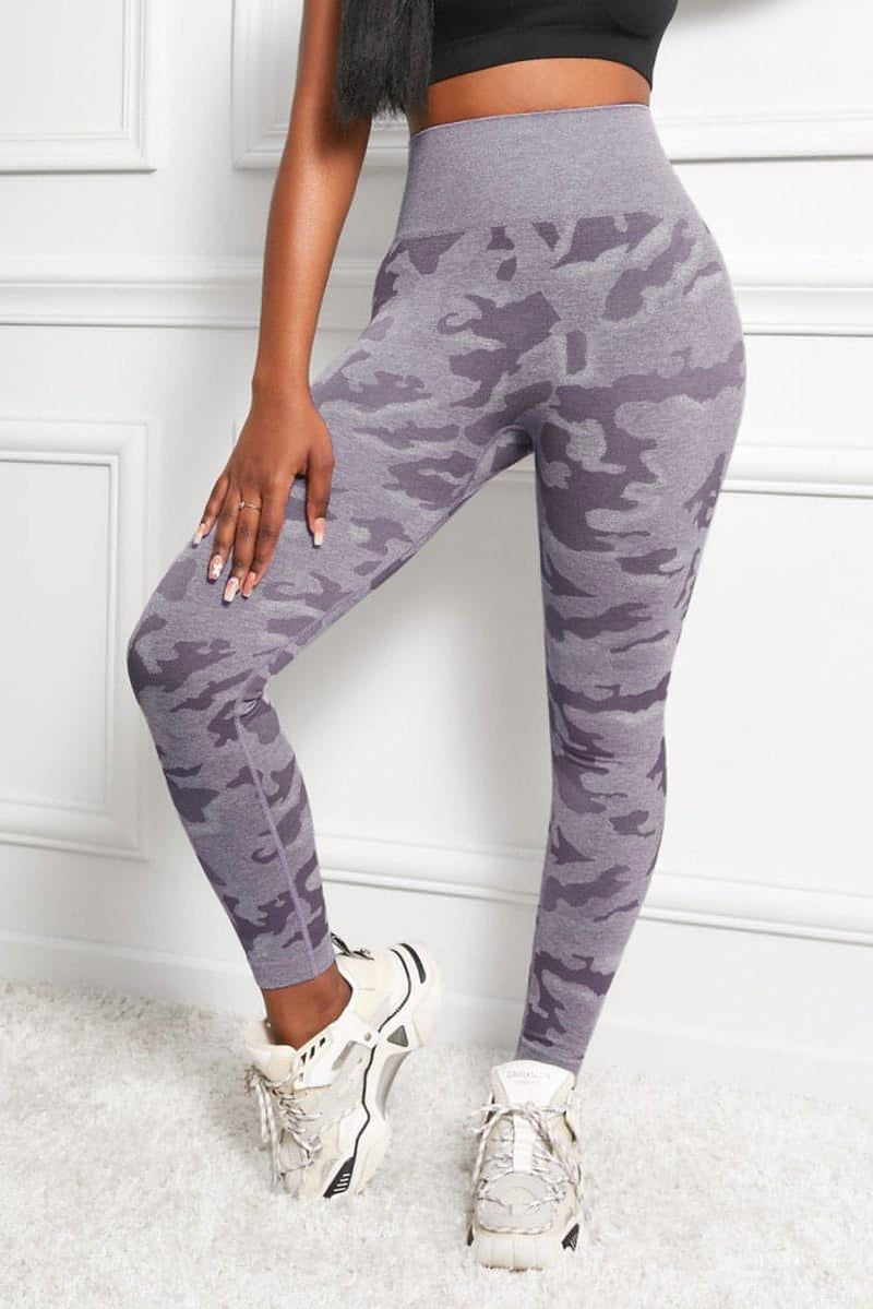 Camo Print Seamless High Waist Yoga Leggings - Everydayswear