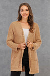 Pocketed Open Front Long Sleeve Cardigan