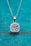 Moissanite Square Pendant Chain Necklace