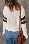 Contrast Round Neck Dropped Shoulder Sweater