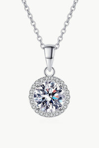 Chance to Charm 1 Carat Moissanite Round Pendant Chain Necklace - Everydayswear