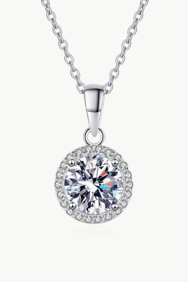 Chance to Charm 1 Carat Moissanite Round Pendant Chain Necklace - Everydayswear