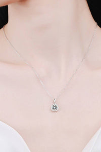 Chance to Charm 1 Carat Moissanite Round Pendant Chain Necklace - Everydayswear