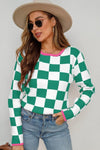 Checkered Round Neck Sweater - Everydayswear