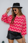 Chevron Lantern Sleeve Tunic Sweater - Everydayswear