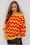 Chevron Lantern Sleeve Tunic Sweater - Everydayswear