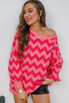 Chevron Lantern Sleeve Tunic Sweater - Everydayswear