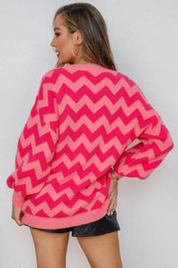 Chevron Lantern Sleeve Tunic Sweater - Everydayswear