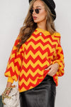 Chevron Lantern Sleeve Tunic Sweater - Everydayswear