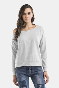 Cold-Shoulder Asymmetrical Neck Sweatshirt - Everydayswear