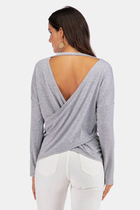 Cold-Shoulder Asymmetrical Neck Sweatshirt - Everydayswear