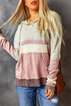 Color Block Drawstring Side Slit Hooded Sweater - Everydayswear