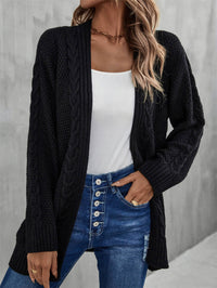 Warm Fall Mixed Knit Open Front Longline Cardigan