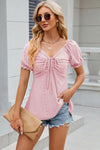 Eyelet Drawstring Short Sleeve T-Shirt