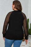 Plus Size Round Neck Long Sleeve Blouse