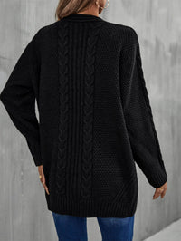 Warm Fall Mixed Knit Open Front Longline Cardigan