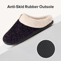 Women'S Indoor Bedroom Slipper with Memory Foam, Gift for Women, Wool-Like House Shoe with Anti-Skid Rubber Sole for Ladies