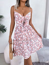 Printed Plunge Cap Sleeve Cami Dress