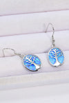 Opal Blue Platinum-Plated Drop Earrings