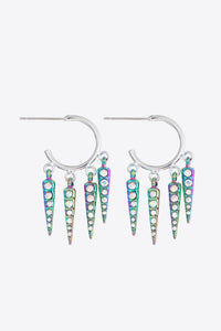 Multicolored Rhinestone Geometric Earrings