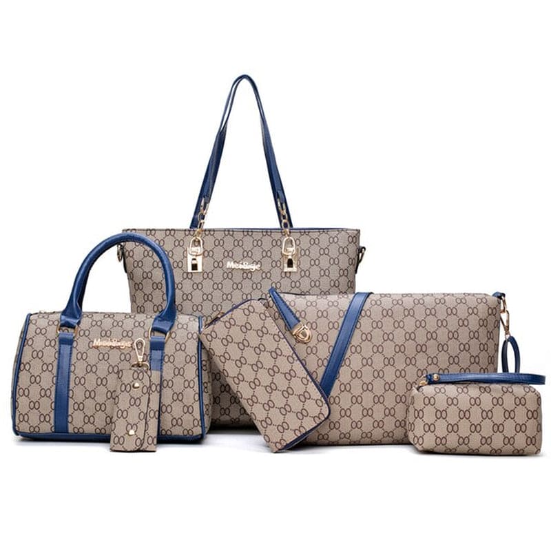 Luxury Handbags Women Bags Designer High Quality Leather Bags Pattern Women'S Handbag Shoulder Bag and Crossbody Bag 6 Piece Set