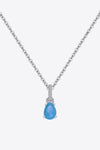 Teardrop Turquoise 4-Prong Pendant Necklace