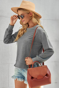 Side Slit Drop Shoulder Sweatshirt