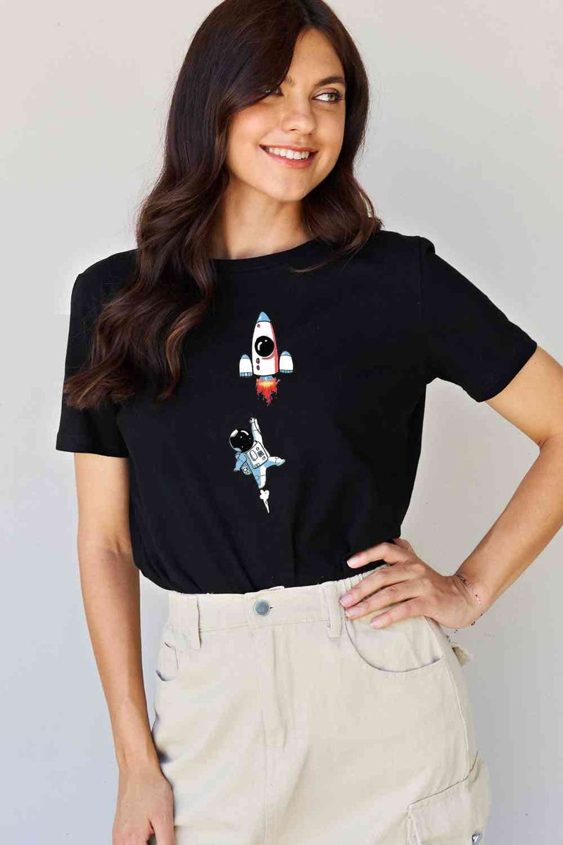 Simply Love Full Size Astronaut Graphic Cotton T-Shirt