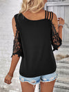 Lace Detail Cold Shoulder Blouse