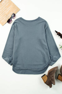 Side Slit Drop Shoulder Sweatshirt