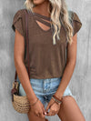 Cutout Petal Sleeve T-Shirt