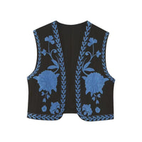 New Ladies Fashion Embroidered Cardigan Vest Vest