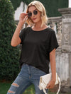 Pocketed Round Neck Short Sleeve T-Shirt