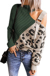 Leopard Block Turtleneck Sweater