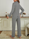 Women's Rhombus Long Sleeve Trousers Homewear Set