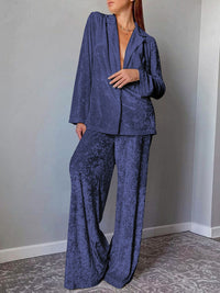 Warm thickened velvet pajamas, long sleeves and trousers two-piece set