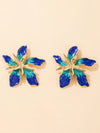 Multilayer Alloy Drip Oil Flower Floral Earrings Earrings