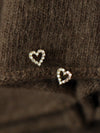 New full diamond princess style hollow love heart cute daily mini earrings