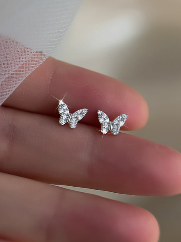 New Fashion Niche Design Butterfly Silver Needle Earrings