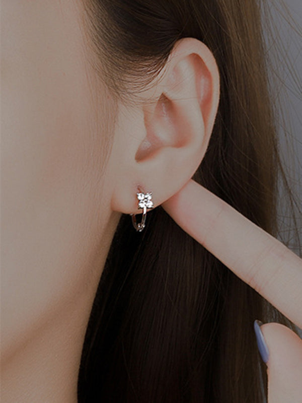 New four-leaf clover flower earrings