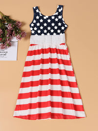 Children's clothing national flag printing vest dress mother and daughter clothing